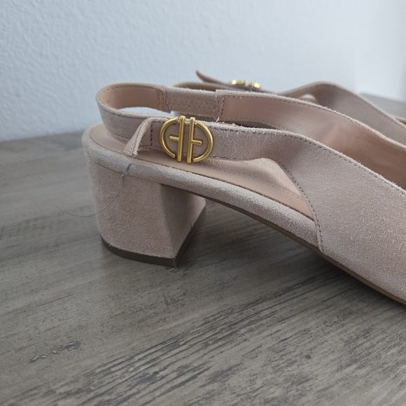 Cole Haan The Go-To Slingback Pump 45 mm Suede Beige Size 10B Defect Mild Scuffs - Picture 2 of 12